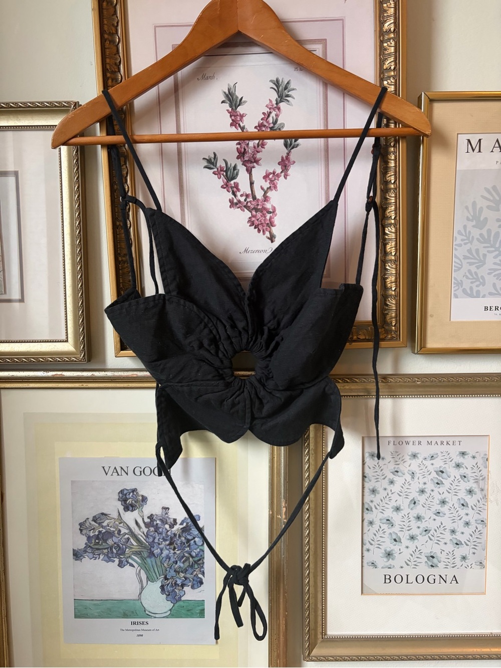 Cult Gaia Black Rachel Top Size Small Flower Backless Top - Picture 5 of 8